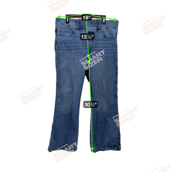 Spanx Womens Blue Denim Pull On Wide Leg Jeans Plus Size 2X Tall Shaping Stretch - Picture 2 of 6